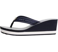 Tommy Hilfiger Women's TH STRIPES WEDGE BEACH SANDAL, BLUE (Space Blue), 6