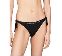 Tommy Hilfiger Womens TH Tonal Logo Tie Side Bikini Brief - Black - Size Large