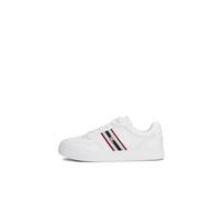 Tommy Hilfiger Women's Webbing Leather Cupsole Trainers, White (White), 5