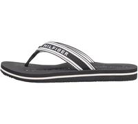 Tommy Hilfiger Women's Th Webbing Summer Sandal FW0FW09193 Flip Flops, BLACK (Black), 3.5