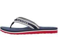 Tommy Hilfiger Women's Th Webbing Summer Sandal FW0FW09193 Flip Flops, BLUE (Rwb), 7
