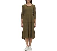 Tommy Hilfiger Women's Tiered Stripe Midi Dress, Dark Olive, XXL