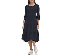 Tommy Hilfiger Women's Tiered Stripe Midi Dress, Sky Captain, XS