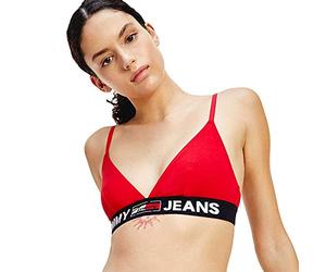 Tommy Hilfiger Women's Triangle Bralette Unlined Bra, Primary Red, L