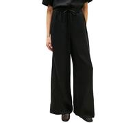 Tommy Hilfiger Women's Trousers Linen Pull-on Trousers Relaxed Fit, Black (Black), L