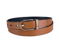 Tommy Hilfiger Womens Two-in-One Reversible Slim Width Dress Casual Leather Belt for Jeans, Trousers and Dresses, Tan/Navy, S