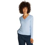 Tommy Hilfiger Women's V-Neck Jersey Jumper, Blue (Breezy Blue), XXS