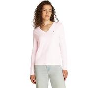Tommy Hilfiger Women's V-Neck Jersey Jumper, Pink (Light Pink), XXS