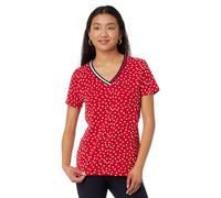 Tommy Hilfiger Women's V-Neck Tee, Scarlet Multi, M