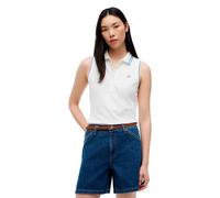 Tommy Hilfiger Women’s Polo Shirt Short Sleeve Swimshop Cotton Sleeveless, White (Ecru), S