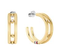 Tommy Hilfiger Yellow Gold Tone Crystal Hoops