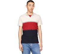 Tommy Hillfiger Men's Short Sleeve Regular Fit Colour Block Polo Shirt, Red (Dark Magma), XS
