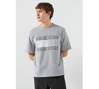 Tommy Jeans 90S Distressed Flag T-Shirt, Grey, Size M, Men Grey