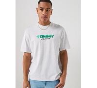 Tommy Jeans 90S Tj Block T-Shirt -Ice Grey Heather, Light Grey, Size Xl, Men Light Grey