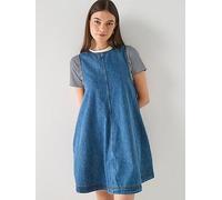 Tommy Jeans A-Line Chambray Dress, Blue, Size L, Women Blue