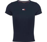 Tommy Jeans Slim Badge Short Sleeve T-Shirt Navy Blue Women - L