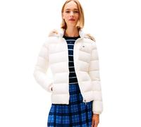 Tommy Jeans Women's Basic Hooded Down Puffer Jacket, White (Ecru), M