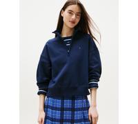 Tommy Jeans BXY Flag Half Zip Sweatshirt Navy Blue Women - L