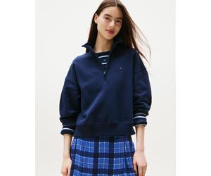 Tommy Jeans BXY Flag Half Zip Sweatshirt Navy Blue Women - L