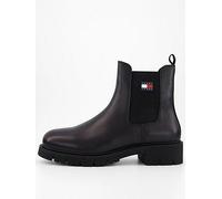 Tommy Jeans Chelsea Leather Boot, Black, Size 37, Women Black