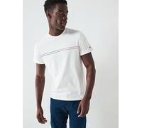 TOMMY JEANS Men's TJM Slim Entry Graphic Tee Ext Dm0Dm20779 S/S T-Shirt, White (Ecru), L