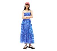 Tommy Jeans Chiffon Sleeveless Midi Dress Blue XL Woman
