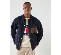 Tommy Jeans Chore Denim Jacket, Dark Blue, Size M, Men Dark Blue