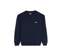 Tommy Jeans Classic Crew Neck Sweatshirt, Dark Night Navy, Logo Badge (UK, Alpha, L, Regular, Regular, Dark Night Navy)