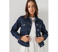 Tommy Jeans Denim Trucker Jacket, Dark Denim, Size M, Women Dark Denim