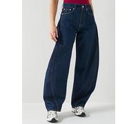 Tommy Jeans Ella Mid Rise Barrel Jean, Blue, Size 26, Inside Leg 32, Women Blue