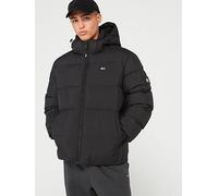Tommy Jeans Essential Down Hooded Jacket, Black, Size 2Xl, Men Black