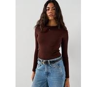 Tommy Jeans Essential Ribbed Top, Brown, Size Xl, Women Brown
