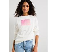 Tommy Jeans Gradient Flag Crew Sweatshirt, White, Size L, Women White