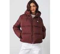 Tommy Jeans Hooded Puffer Jacket - Brown, Brown, Size L, Women Brown
