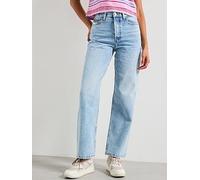 Tommy Jeans Layla High Rise Slim Straight Jeans - Blue, Blue, Size 34, Inside Leg 32, Women Blue
