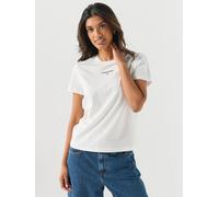 Tommy Jeans Logo Jersey Crew Neck T-shirt, White, Size Xl, Women White