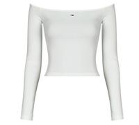 Tommy Jeans Long Sleeve T-shirt TJW SLIM ESSENTIAL BOAT NECK LS in White EU M