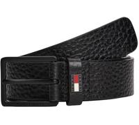 Tommy Jeans Men’s 3.5 cm Elevated Flag Leather Belt, Black (Black), 90 cm