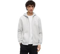 Tommy Jeans Men’s Flag Fleece Zip Through Hoodie, Grey (Silver Grey Heather), L