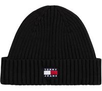 Tommy Jeans Men’s Heritage Core Knitted Beanie with Logo, Black (Black), One Size
