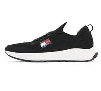 Tommy Jeans Men’s Knitted Low Top Runner Trainers, Black (Black), 10