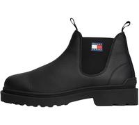 Tommy Jeans Men’s Leather Chelsea Boots, Black (Black), 9