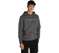 Tommy Jeans Men’s Linear Logo Hoodie, Grey (Washed Black), S