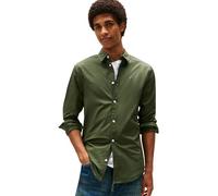 Tommy Jeans Men’s Original Long Sleeve Stretch Shirt, Green (Pewter Green), XS
