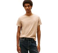 Tommy Jeans Men’s Original Short Sleeve Slim Fit T-Shirt, Beige (Coastal Taupe), XS