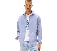 Tommy Jeans Men’s Oxford Check Shirt Jacket with Button Placket, Blue (Soft Sapphire Check), XXL