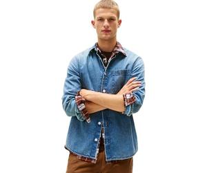 Tommy Jeans Men’s Regular Fit Denim Shirt with Chest Pocket, Blue (Denim Medium 01), XXL