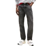 Tommy Jeans Men’s Ryan Slim Straight Leg Jeans, Black (Denim Washed Black), 32W/31L