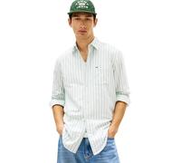 Tommy Jeans Men's TJM Reg Stripe Oxford Shirt Ext DM0DM22790 L/S Shirt, Green (Bahama Green Stripe), XXL