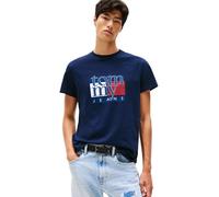 Tommy Jeans Rwb Flag Slim Fit Short Sleeve T-shirt Blue S Men